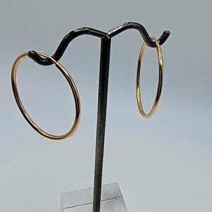 Women's Hoop Earrings Solid 18K Gold